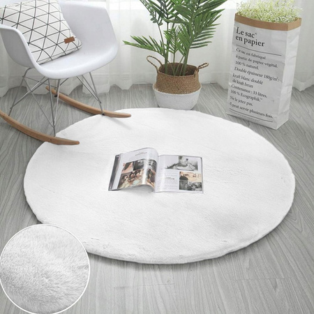 Rabbit Strado 90x90 White round rug (White)