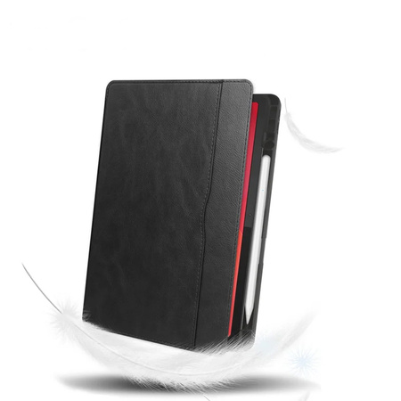 Etui skórzane z kieszeniami karty do Lenovo Tab M11 / M11 10.95, czarne - ochronne z podstawką