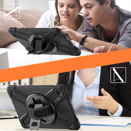 Etui Shockproof do Samsung Galaxy Tab A9 Plus 11 2023 X210 X215 X216, czarne - ochronne z podstawką