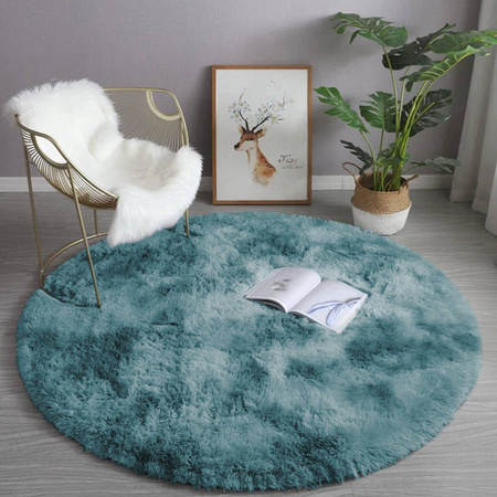 Shaggy Ombre Strado Round Carpet 100x100 OmbreNavy (Dark Blue)