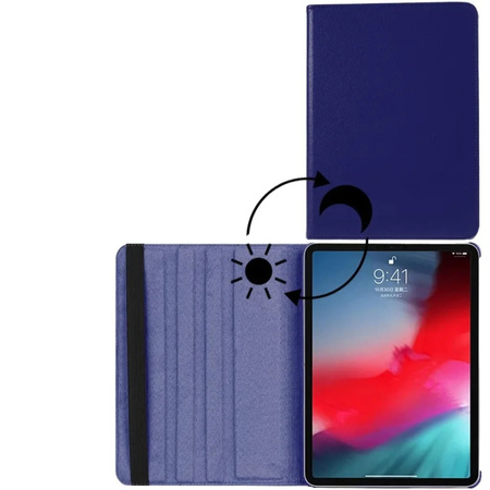 Puzdro otočné na iPad 10.9 2022 Gen. 10 / iPad 11 2025 A16 Gen. 11, tmavomodré - ochranné so stojanom