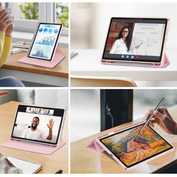 Puzdro 360 Crystal na Lenovo Tab 10.1 2025, ružové - ochranné so stojanom, prístup k portom a tlačidlám