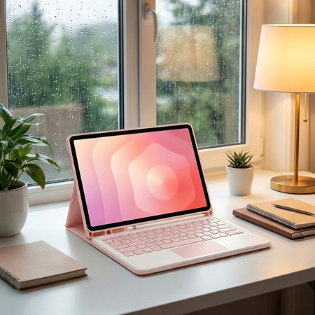 Etui i KLAWIATURA touchpad do Samsung Galaxy S11 X730 X736 uchwyt na rysik, różowe