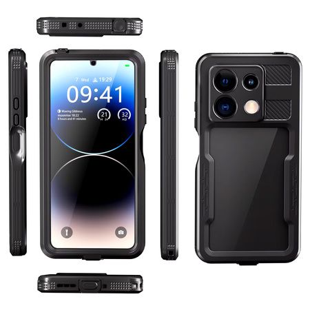 IP68 360+ strap waterproof case for Note 13 Pro 5G (Black)