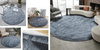 Shaggy Strado 300x300 SilverFur Round Carpet (Light Gray)