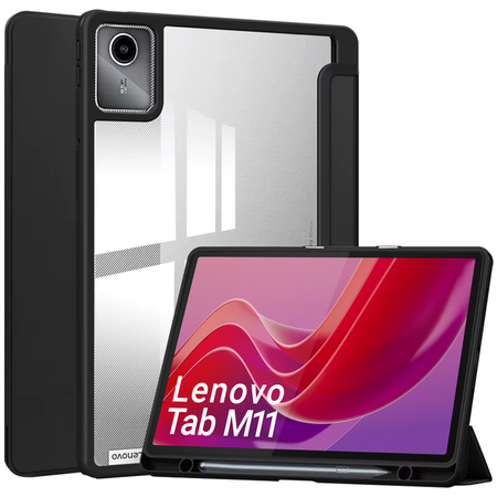 Puzdro Crystal case na Lenovo Tab M11 10.95 11 / 11 TB330, čierne - ochranné so stojanom