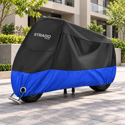 Pokrowiec na motocykl skuter 2 rowery 245x105x125 cm wodoodporny czarno-niebieski