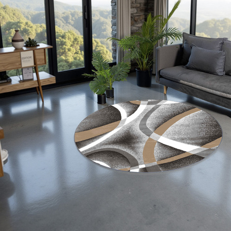 Round carpet NOVO Strado modern torte pattern for living room Melodia 120x120 cm