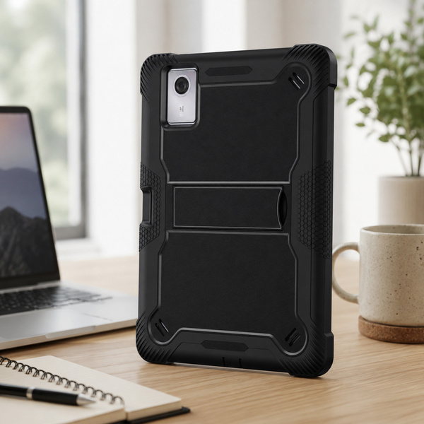 Etui pancerne do Lenovo Idea Tab Plus 12.1 2025 TB361FU TB361ZU, z podstawką, czarne