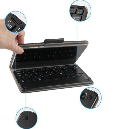 Etui z klawiaturą Bluetooth do Huawei MediaPad T5 10 10.1 touchpad, czarne