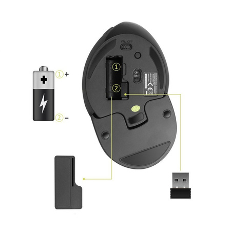 Ergonomic computer mouse Delux M618 Silver - vertical mouse with wrist rest