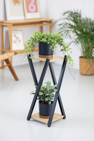 Kwietnik stojący metalowy stojak na kwiaty rośliny loft 2 poziomy Nexus