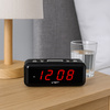 Budík hodiny elektronický digitálny LED 24h hlasný budík, čierny