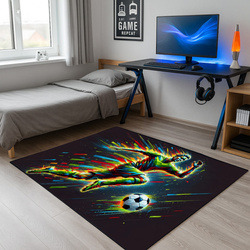3D Strado FOOTBALL carpet 120x170 cm modern with football motif for youth and sports fan