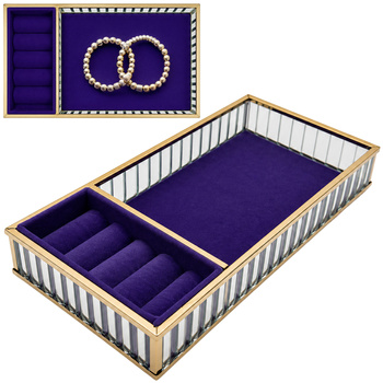 Szklana szkatułka na biżuterię 26x13x4cm 4A Purple