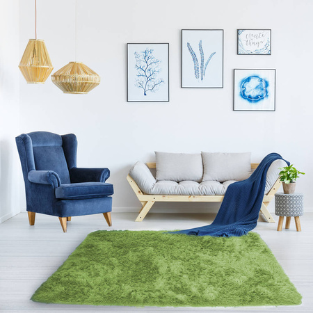 Shaggy Strado 140x200 GreenGrass room carpet (Green)