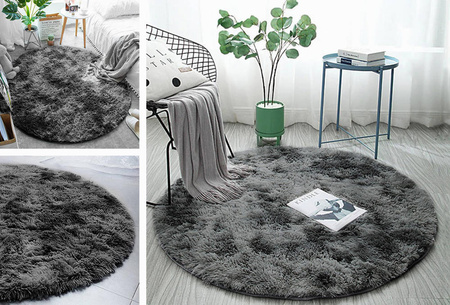 Shaggy Ombre Strado Round Carpet 200x200 OmbreGrey (Dark Gray)