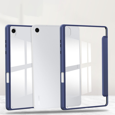 Puzdro Clear Pencil na Samsung Galaxy Tab S11 11 SM SMX736 s klapkou, tmavomodré - ochranné