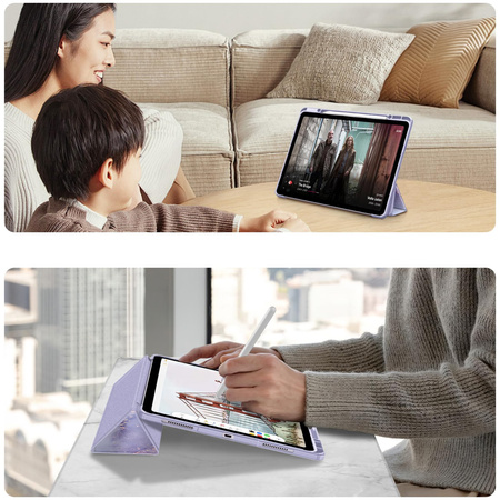 Etui Graficzne do Apple iPad 10.9 2022 Gen 10 / 11 2025 A16 Gen 11 z klapką, fioletowe - ochronne z podstawką