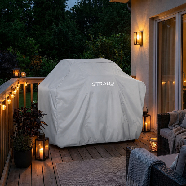 Pokrowiec na grill 170x60x117 cm wodoodporny ochrona UV srebrny