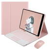 Etui z klawiaturą, myszką do iPad 7 / iPad 8 / 9 10.2 2019 / iPad 20, różowe - ochronne z podstawką