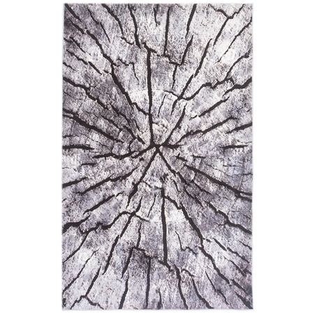 NOVO Strado modern tree trunk carpet for living room delicate grey velvet pattern Grey Trunk 120x160 cm