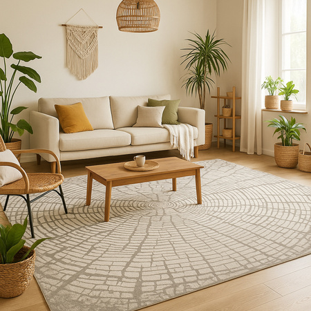 Dywan 160x230 do salonu pętelkowy duży japandi nowoczesny ciężki gruby POLO, szary