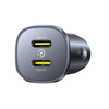 Ładowarka samochodowa do tabletu i telefonu Baseus GoTrip 2 x USB-C 30W, czarna