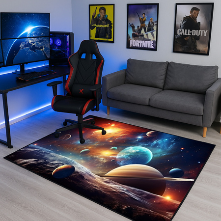 Dywan gamingowy 3D Strado Kosmos 120x170 cm planety gwiazdy galaktyki
