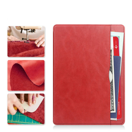 Leather case with pockets for Lenovo Tab M11 TB330FU 10.95" (Red)
