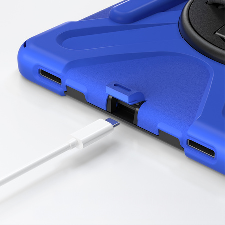 Etui pancerne Shockproof z uchwytem do Samsung Galaxy Tab S9 FE/S9/S10 FE, niebieskie