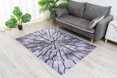 NOVO Strado modern tree trunk carpet for living room delicate grey velvet pattern Grey Trunk 140x200 cm