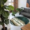 Round carpet NOVO Strado modern for living room marble pattern velvet GoldBank 90x90 cm