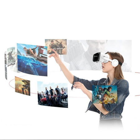 Okulary VR 3D do wirtualnej rzeczywistości gogle Shinecon G04BS + słuchawki + Pad Bluetooth - do smartfona