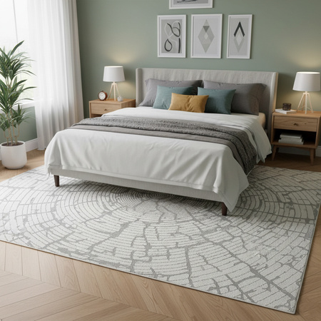 Dywan 120x170 do salonu pętelkowy duży japandi nowoczesny ciężki gruby POLO - Star (Szary)