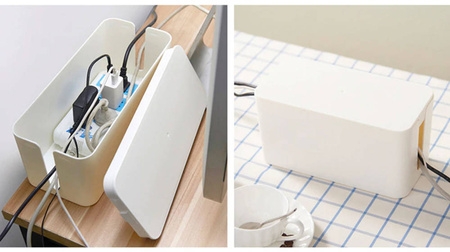 Cable and strip organizer box size L (Black)