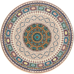 Dywan okrągły Novo 160x160 cm, beżowy Orientalny - pluszowy do salonu