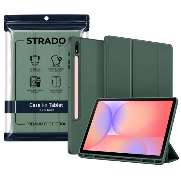 Etui do Galaxy Tab S10 Lite 10.9/S10 FE/S9 FE/ S9/ S8 z miejscem na rysik - zielone