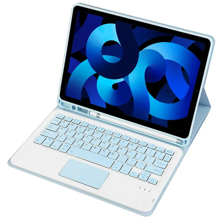 Bluetooth touchpad keyboard case for iPad Air 5 (Blue)