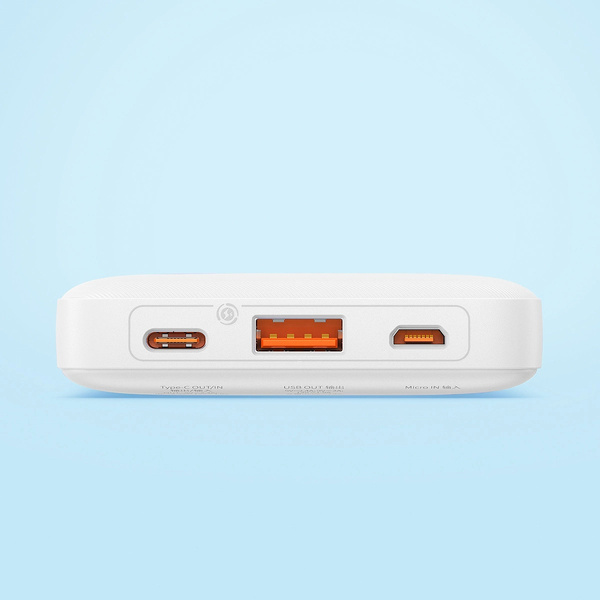 powerbank Baseus Airpow 20W 10000mAh z káblom Baseus Simple Series USB-A USB-C 30 cm, biely
