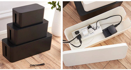 Cable and strip organizer box size L (Black)