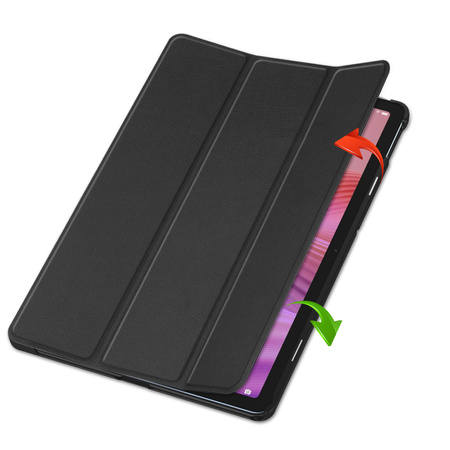 Puzdro Smart na Lenovo Tab 10.1 2025 s klapkou / Lenovo Tab, čierne - ochranné so stojanom