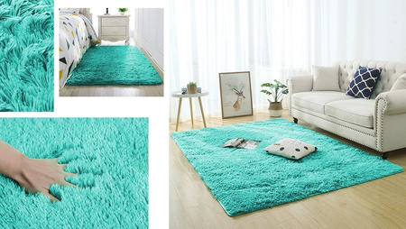 Shaggy Strado room rug 160x230 TurquoiseSea (Turquoise)