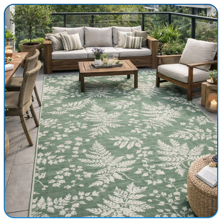 Dywan zewnętrzny Flora 160x220 cm - wodoodporny na taras, balkon i do ogrodu