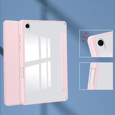 Puzdro Clear Pencil na Samsung Galaxy Tab S11 11 SM SMX736 s klapkou, ružové - ochranné