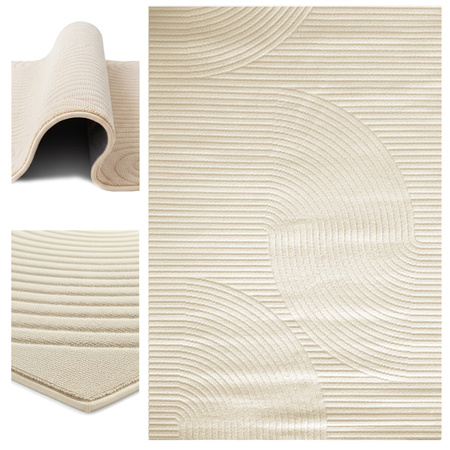 Dywan 120x170 do salonu pętelkowy duży japandi nowoczesny ciężki gruby POLO, beżowy