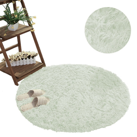 Shaggy Strado 80x80 WhiteLime (White Lime) round carpet