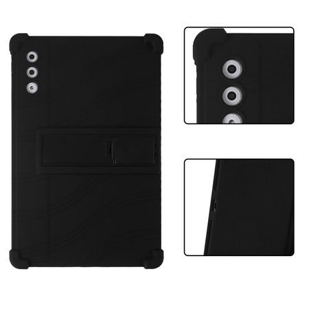 Puzdro Armor na Lenovo Yoga Tab Plus 12.7 2025, čierne - ochranné so stojanom, prístup k portom a tlačidlám