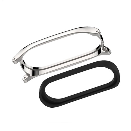 Pasek skórzany do 215 mm do Xiaomi Mi Band 3 / 4, czarny - wymienny