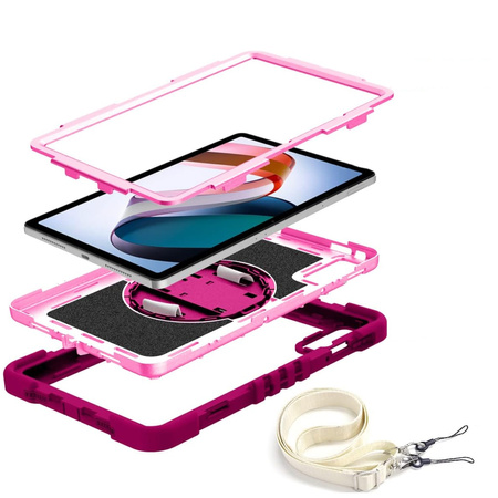 Etui pancerne z uchwytem Shockproof do Xiaomi Redmi Pad SE 2023 11", różowe złoto